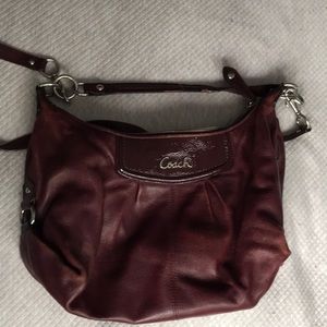 Coach bag leather burgundy